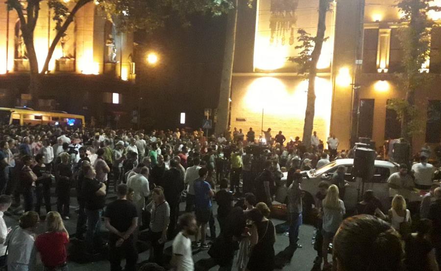 Protest w Tbilisi. Fot. Karolina Baca-Pogorzelska i Michał Potocki