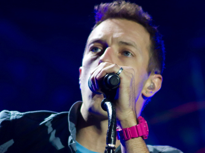 Coldplay podczas koncertu w hali O2 Arena w Londynie – 9 grudnia 2011