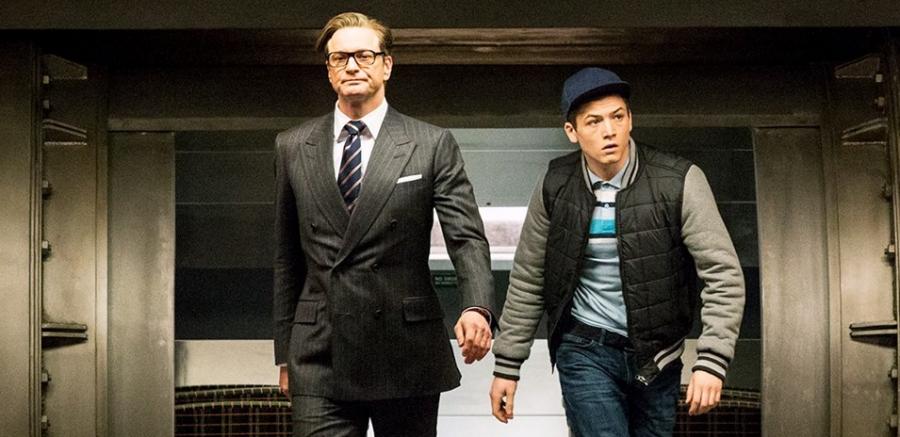 Colin Firth i Taron Egerton w filmie "Kingsman: Tajne służby"